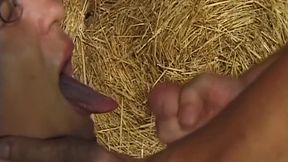 Redhead MILF in Collar Gets Pounded on Hay