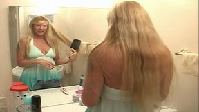 Krissy Gets a Shower of Cum on Her Face in Bathroom