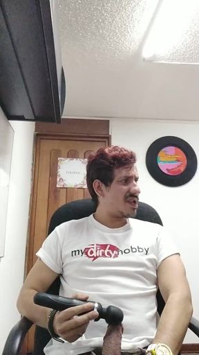 Domi Jerking off in Office