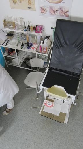 Recording of rectal temperature measurement of naked female