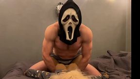 The villain in the mask fucks a sex doll on Halloween!