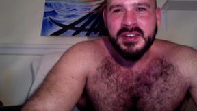 Hairy Bear Jerks Himself Off