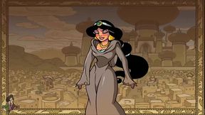 Hot Anime Princess Jasmine Enjoys Big-Cock Group Sex With Genie & Aladdin