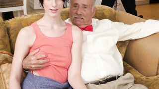 Tall short haired teen ass fucked by experienced old dude