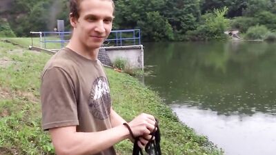 He Spots A Cute Twink Fishing And Offers Him Enough Cash To Make Him Suck His Dick - BIGSTR