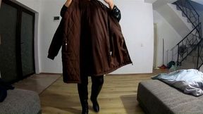 A hot pantyhose cheating wife play with a cock and have cumshots on her downjackets