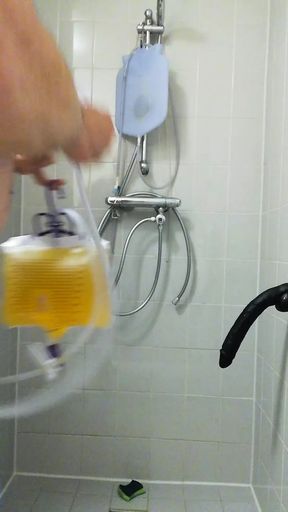 satan slave takes an extreme urine enema part 2