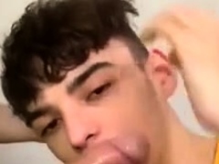 A young Spaniard enjoys a guy's dick