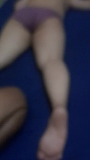 While Massaging Stepaunty Ass I Put My Cock in Her Pussy