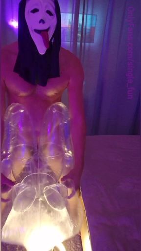 Compilation Solo  Big cock jerking off ,play with toys and dolls Cum shots   Clip 2