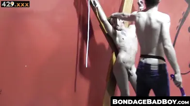 Burning Inferno Helpless Gay Submissive Sacrificed to Sadistic Flogging by Dominant Beast