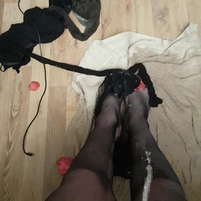 Couldn&#039;t resist drenching my slutty nylon feet in hot piss 2