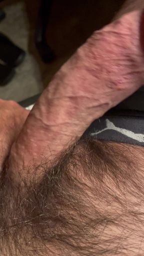 Close up bulge and hard cock