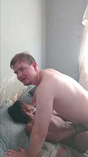 White Old Hunk Fucks Hot Skinny Black Girl Doggystyle & Missionary Get the Best Blowjob in the World & Happy Ending