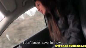 Euroteen gets fingered and facialed in car ride