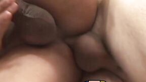Young Latino gives blowjob in kitchen & takes huge cock raw