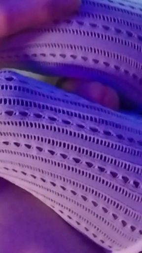 Masturbating with White Fishnet Stockings Between the Thighs of My Charming Black Slut