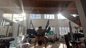 Yoga swing Sex swing FaceFuck first time