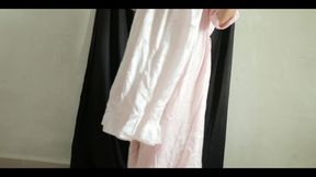 Indonesian Girl with a Big Butt Trying on a New Satin Dress, Latest Viral Indonesian Porn