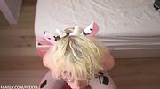 Perfect deepthroat by a cute cow femboy