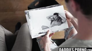 DaddiesPorno.com - Horny twink kneels for stepdaddys enormous dick in me