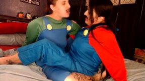 Lesbian Cosplay Mario and Luigi Scissoring