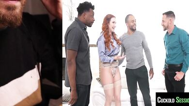 Cuckold gives his wife a threesome with two strangers