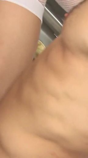 Captivating moment from "Gorgeous blonde cashier seduces fit stud to fuck her"