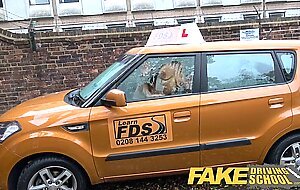 Fake Driving School Cheating learners tight pussy filled with cum
