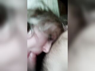Wife cheats her husband making sexy blowjob