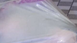 PVC Domination - Mistress uses latex gloves to dominate slave's body