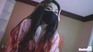 Demon Slayer Nezuko Cosplay, Hot Cum Desire more than Ever!