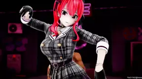 Hoshimachi Suisei Apple Pie Hololive Dance and Sex Undress Mmd 3D Redhead Color Edit Smixix