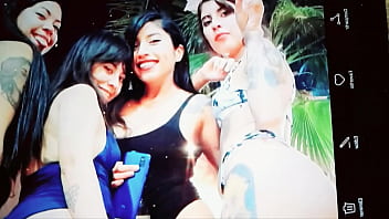 Latina and friends Cumtribute Slow-Mo