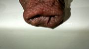 Inflating foreskin with piss - peeing in foreskin - uncut cock piss