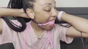 Nurse Pink Foxx Gags Herself