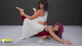SFD745 Adele vs Sabrina – Raging battle with facesitting and hairpulling