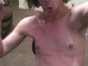 Topless Vaping Transgal Stimulating Nipples With Vapor