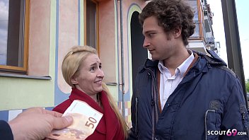 Skinny German scout's anorexic MILF Delia cheats on her man at a public agent casting