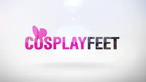 A Hot Ebony Babe Glorya Pleasing Her Shaved Pussy with a Vibrator While Licking Her Feet and Posing