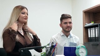 Big boobies babe is going to cuck her man for a loan