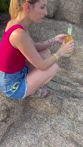 Little walk on the beach that ends with in the mouth