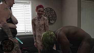 Cuckold - Trans super star gets the cuckold treatment