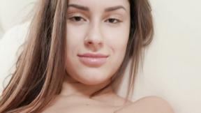 ”Sensual young beautiful babe teasing all alone”