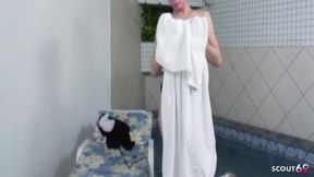 Sexy Shemale Ana Paula Sarandhi Fucked Anal in a Spa by the Pool