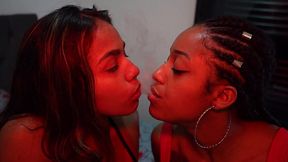 latin and ebony hotties in spicy lesbo action