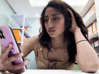 Caught masturbating in the office gets a great booty oral