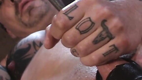 ”He finds a long silver rod & decides to fuck his dick in a sensational-soundin”