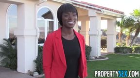 Beautiful Black Real Estate Agent Fucks Homebuyer at Open House