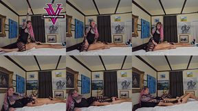 Slave cant stay away Pt 4: Scissor holds, extreme nipple torment, and CBT- 1080p